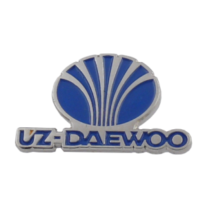Значок UZ-DAEWOO. Штапованный значок с использованием эмалей эпола