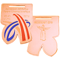 Спортивная медаль бронзового цвета индивидуальной формы