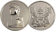 Двусторонняя памятная медаль Гагарин с гербом Смоленска