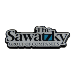 Значок The Sawatzky. Штамповка с мягкими эмалями, гальваника "Чёрный никель"